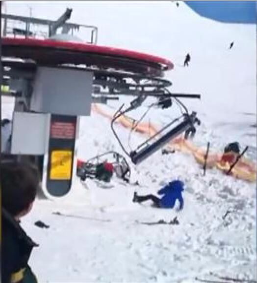 衣机里!滑雪场雪地缆车失控,游客遭高速甩飞,惨