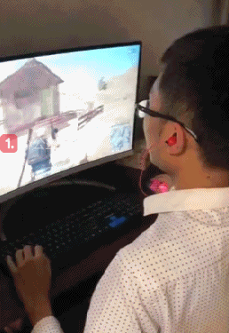 搞笑gif图:现在发传单的熊,都这么任性了吗?