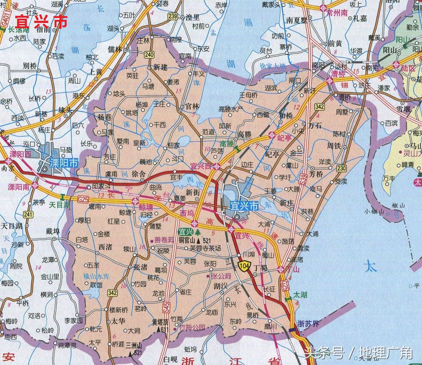 江苏省无锡市行政区划地图