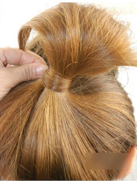 简易的快手学生盘发图解!