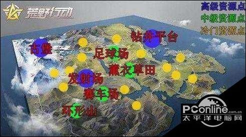 荒野行动新地图最全资源点分析 一秒饱览地图