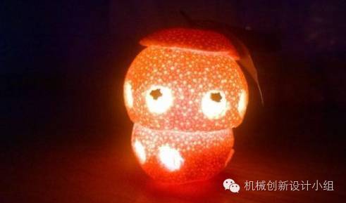 造型独特的小桔灯 桔子灯的手工制作方法