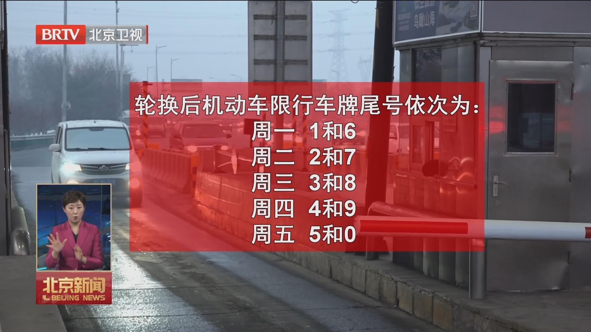 元旦假期后 北京市机动车限行尾号进入新一期轮换