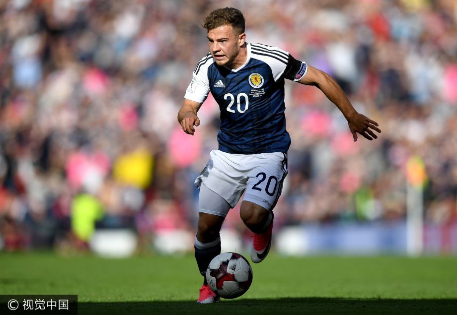 世预赛:英格兰2-2平苏格兰 苏格兰球员在比赛中