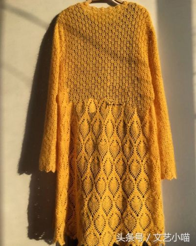 飘逸马海毛中长款钩编开衫编织方法图解,经典