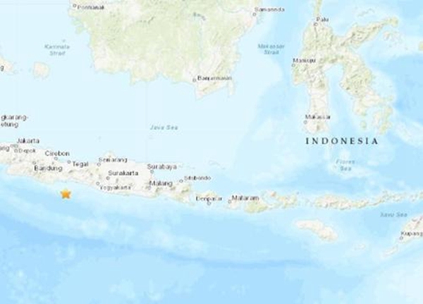 印尼爪哇岛南部海域发生5.1级地震 震源深度81.4千米