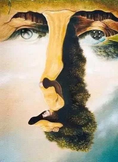 考眼力:你以为看到的是一张男人的脸对嘛?倒过来其实是个女人