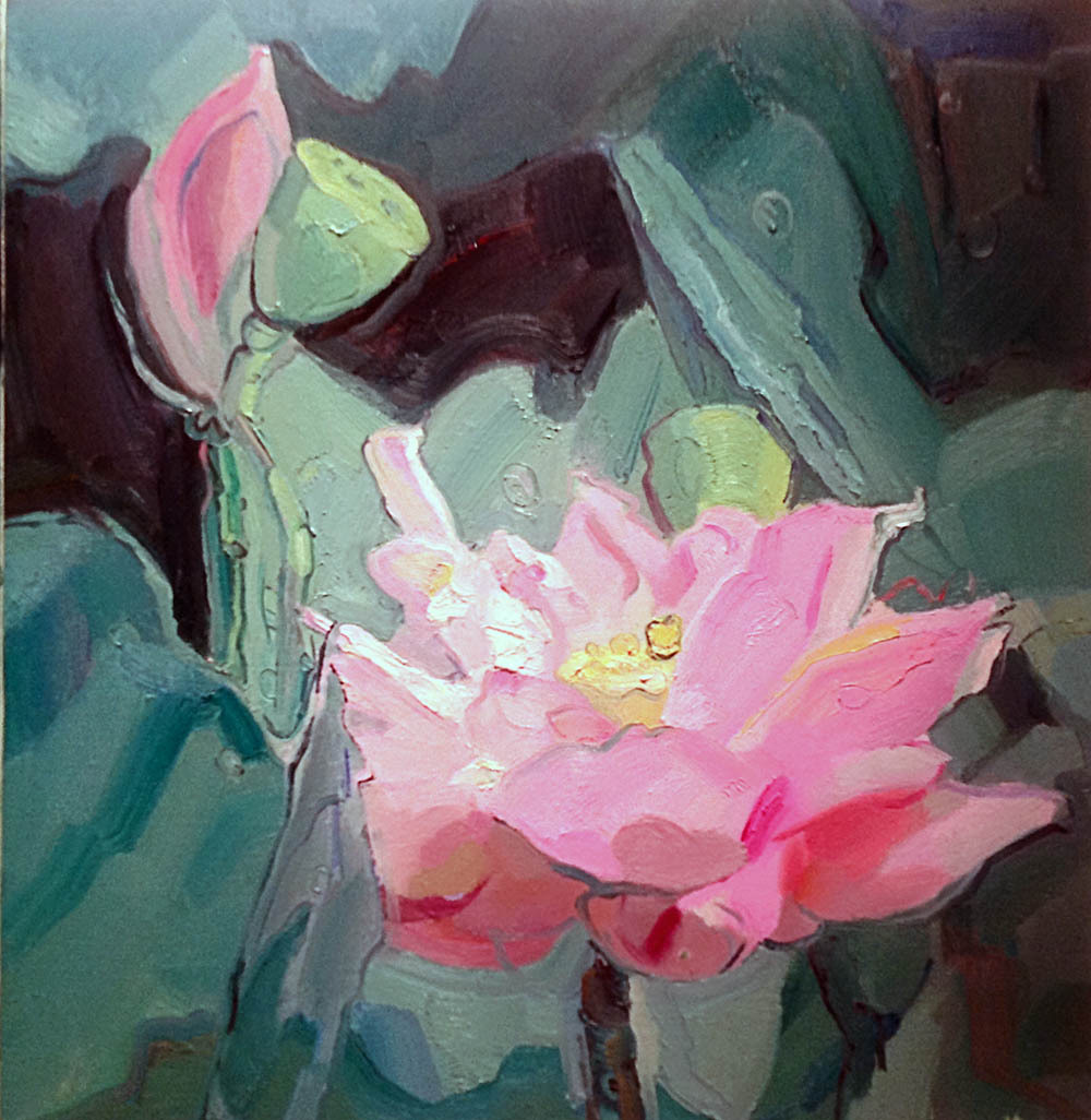 荷张义仁荷 尺寸:60x180 油画荷路宏荷(路宏) 尺寸:110x85 油画江南的