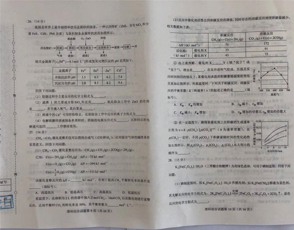2018年高考全国卷2陕西理综试题出炉 考生反