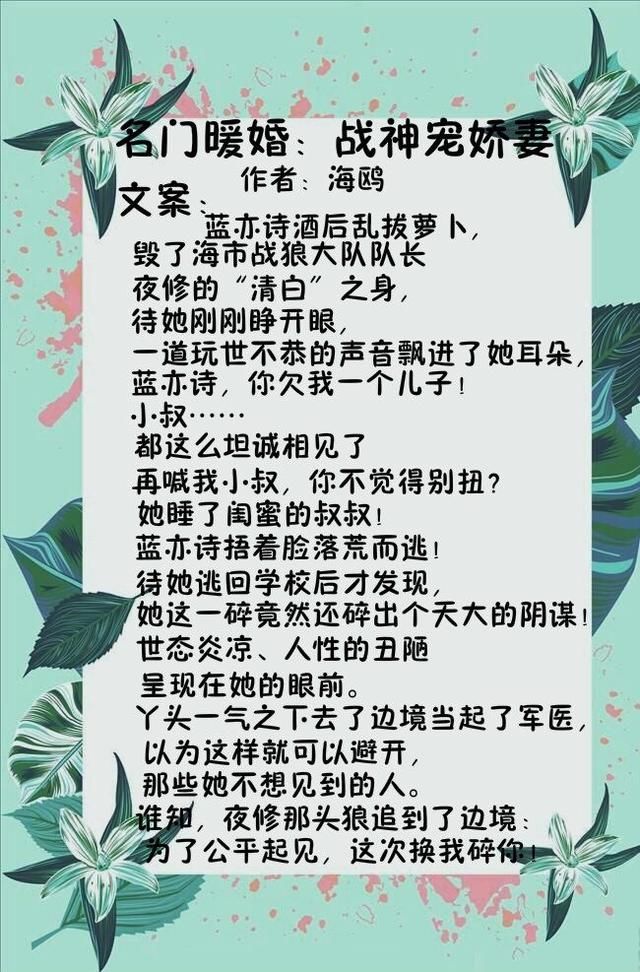 推荐五本高质量高干军婚小说,执子之手与子偕