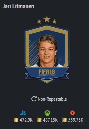 《FIFA18》传奇利特马宁球员数据以及生涯事