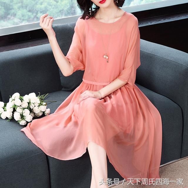 真丝连衣裙中长款女夏2018新款欧美气质修身