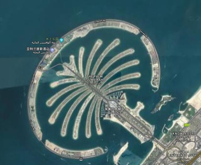 谷歌地图俯视那些世界有名的建筑迪拜篇