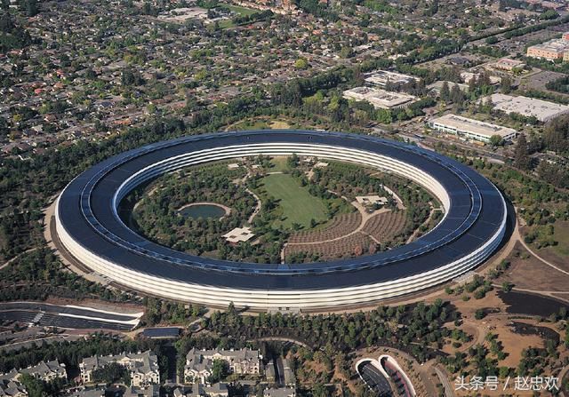 一组全球互联网巨头企业的总部照片,苹果和亚