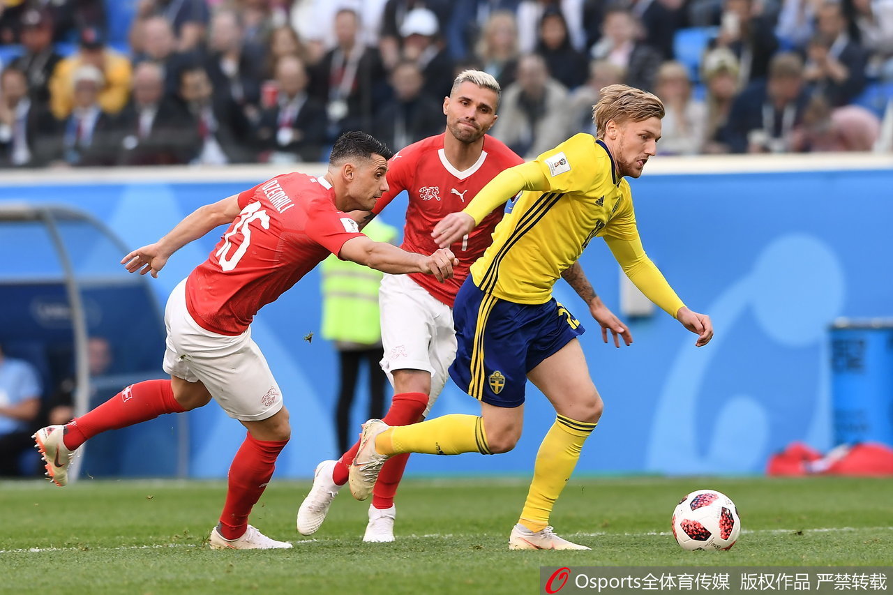 2018世界杯1\/8决赛 瑞典1-0瑞士进8强
