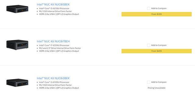 最强核显的英特尔八代酷睿NUC售价确定Core