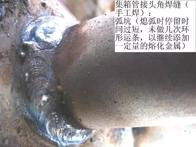 埋弧焊:焊速过快,电压偏大.出现单个气孔