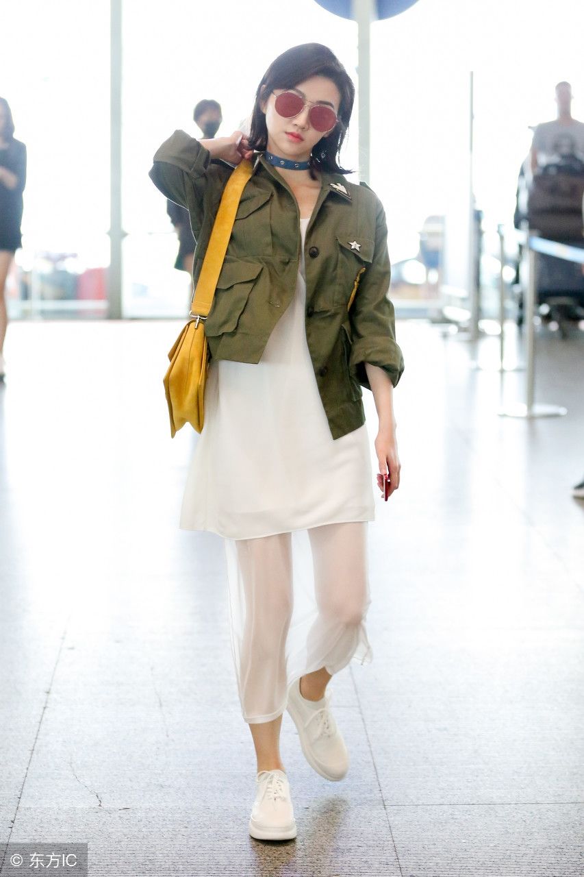 景甜紫色礼服 连衣裙 鱼嘴高跟鞋