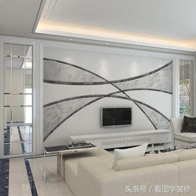 客厅装修效果图-客厅瓷砖电视背景墙装修效果