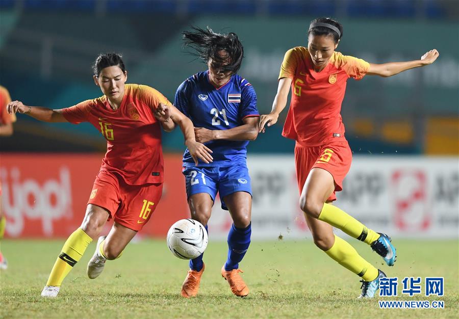 女足中国队5比0胜泰国队