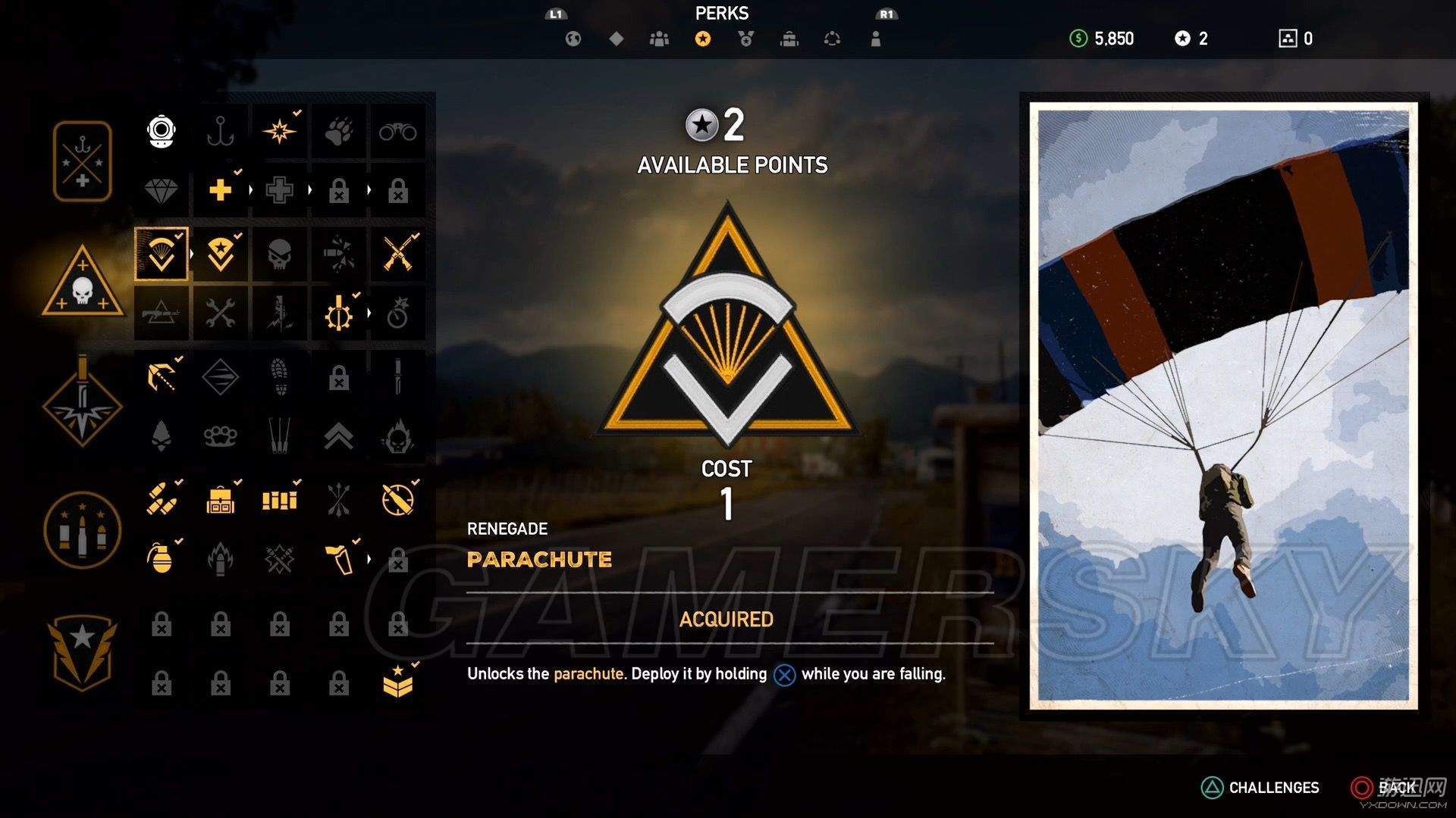 孤岛惊魂5技能树怎么点?五大技能树介绍图示