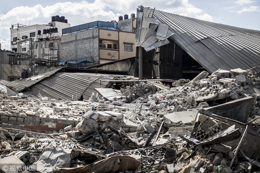以色列空袭加沙地带 满目疮痍废墟一片
