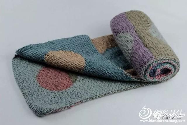 文艺复古范!教你织一款双色双面平针围巾,有详