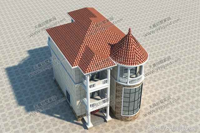 2款小宅地农村别墅,大佛堂+中空客厅+弧形露台