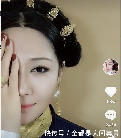 抖音女子仿妆《延禧攻略》和《还珠格格》,网