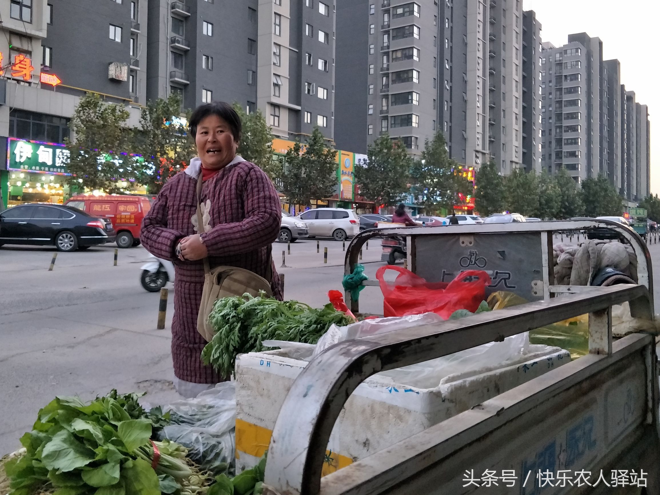 农村大姐正在摆摊卖菜,突然拔腿就跑,为啥呢?