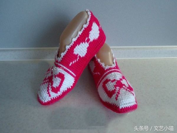 圣诞款简单地板袜编织图解教程,给家人织一双