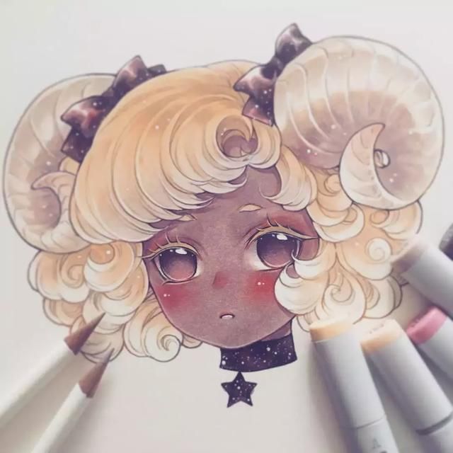 小姐姐马克笔手绘12星座,正太萝莉好看到爆炸