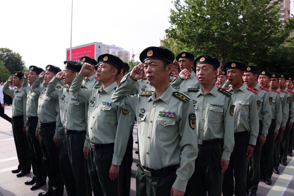 驻伊犁武警森林部队官兵发声亮剑誓言打赢"三场硬仗"