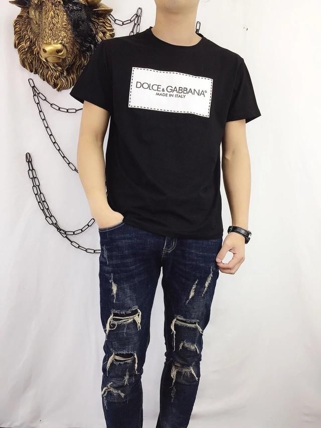 杜嘉班纳、范思哲2018春夏新款男装圆领T恤,