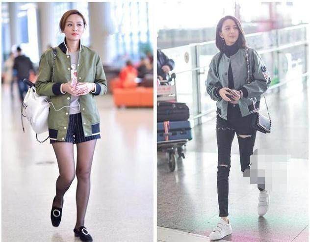 叶一茜和佟丽娅同穿一件外套，一个像少女一个像大妈