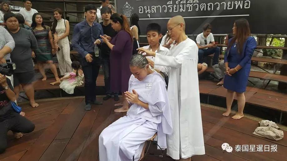 泰国性感"乳神"剃光头当尼姑