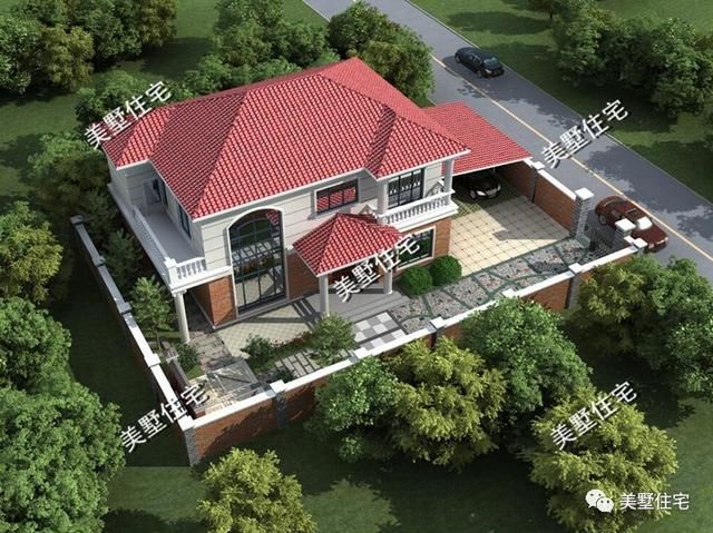 5套带院子的新农村自建房户型图,有院子的别墅