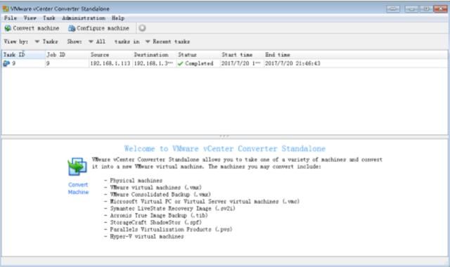 ware Converter Standalone把windows物理机转