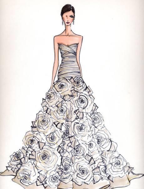 十二星座专属手绘婚纱裙,水瓶座霸气女王范,双