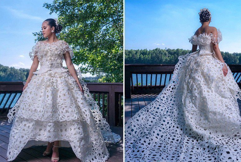 卫生纸婚纱图片_卫生纸婚纱手工