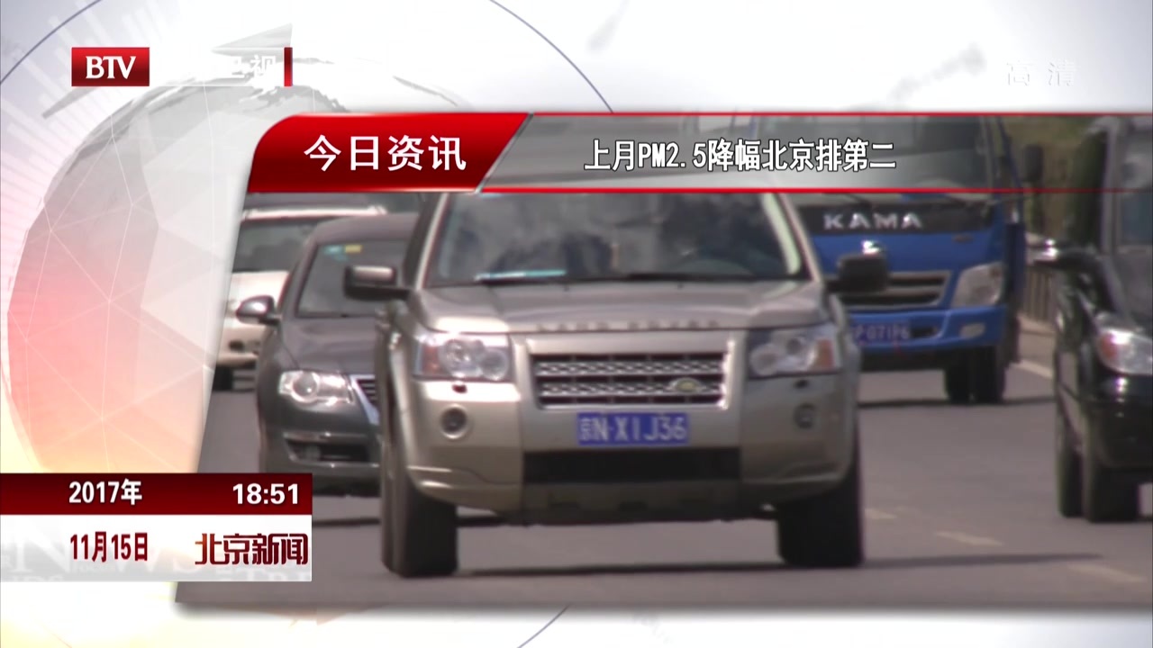 2017年10月PM2.5降幅北京排第二 2017年10月PM2.5降幅北京排第二