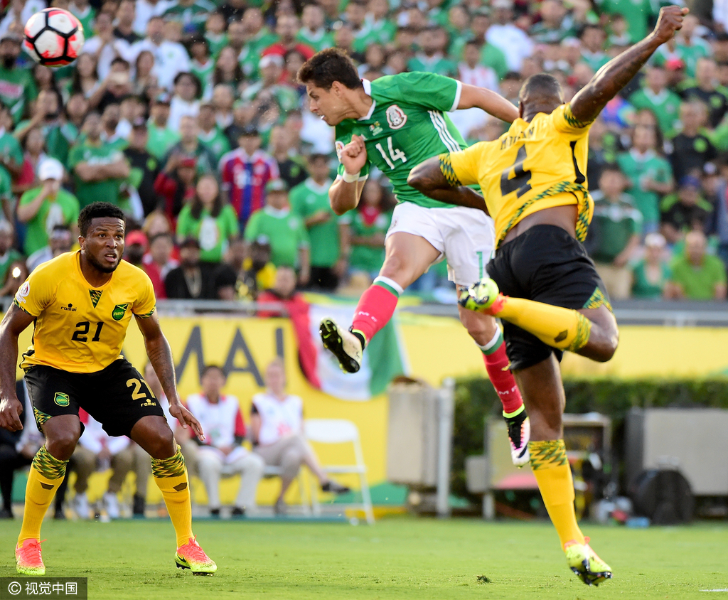 2016年美洲杯迎来c组小组赛的第二轮,墨西哥在洛杉矶玫瑰碗球场迎接