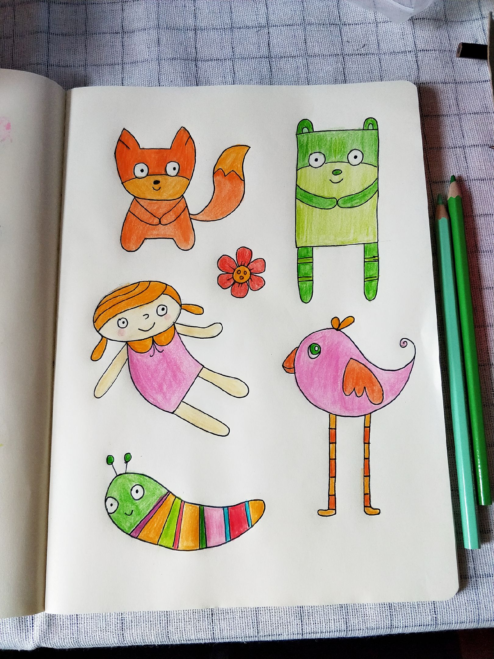 手绘卡通画台风天怎么就童心泛滥了呢!