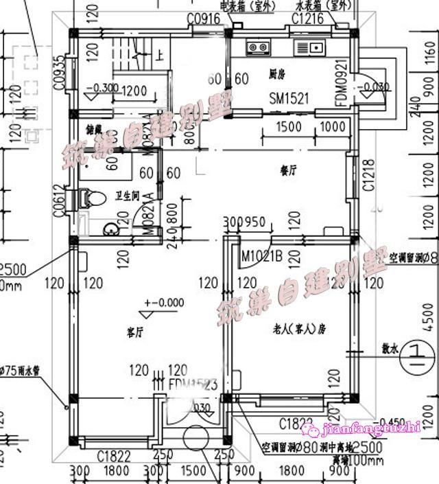 15万90平方米8x12米方正大方二层农村别墅房