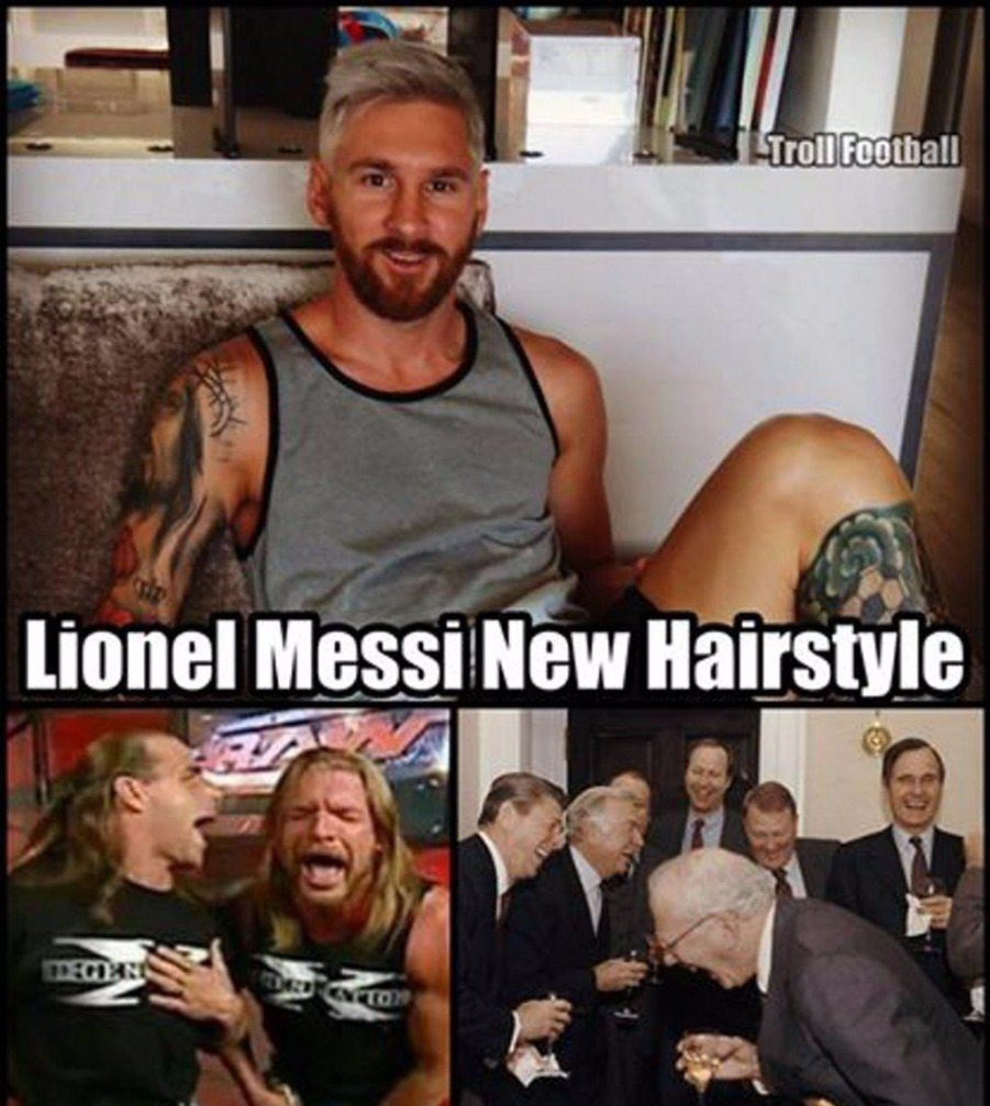 看到梅西新发型，小伙伴们都笑了。