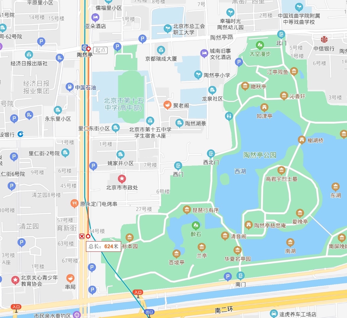 北京陶然亭公园平面图图片
