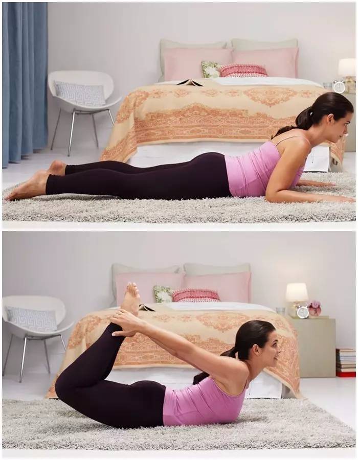 慢慢抬起骨盆,让上身与大腿成一直线,脚趾也翘起来,让肩膀和脚后跟