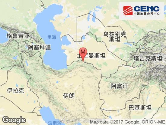 中国地震台:伊朗发生5.9级地震 震源深度15千米