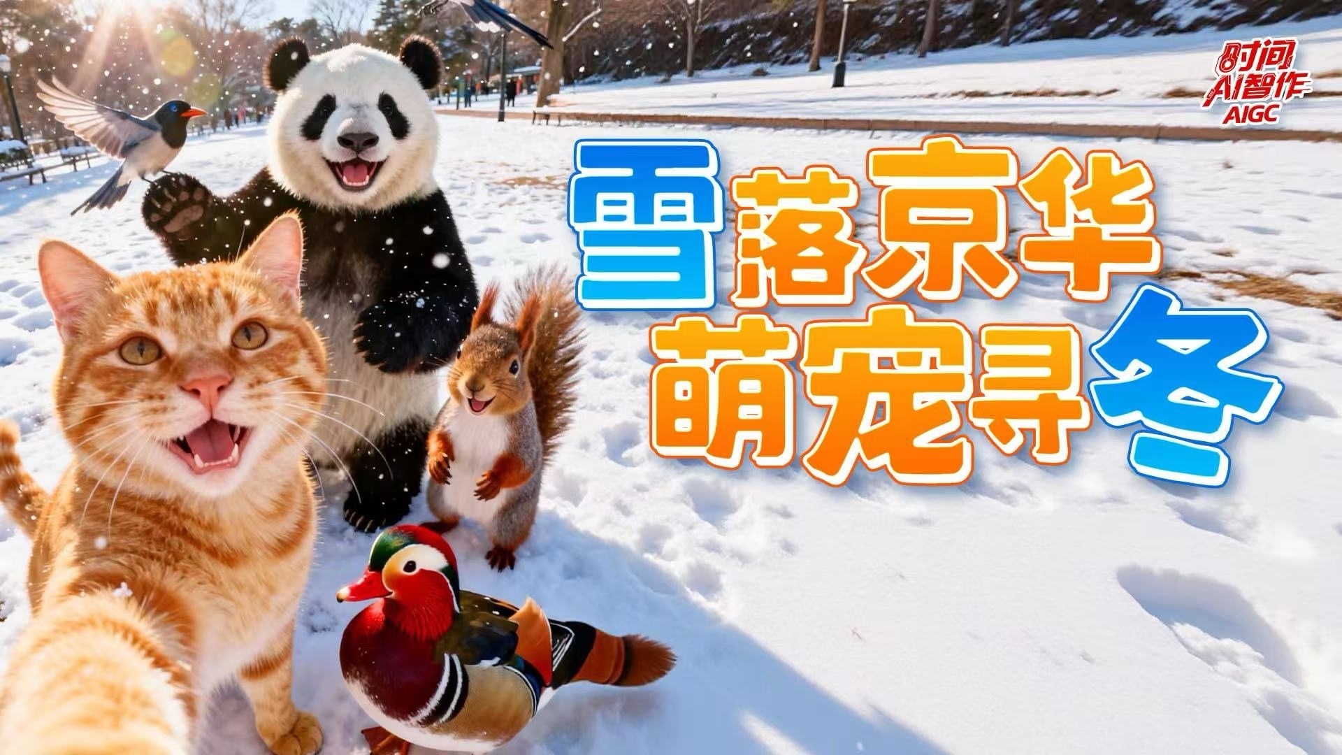 AI上北京初雪里的超萌小动物 AI上北京初雪里的超萌小动物