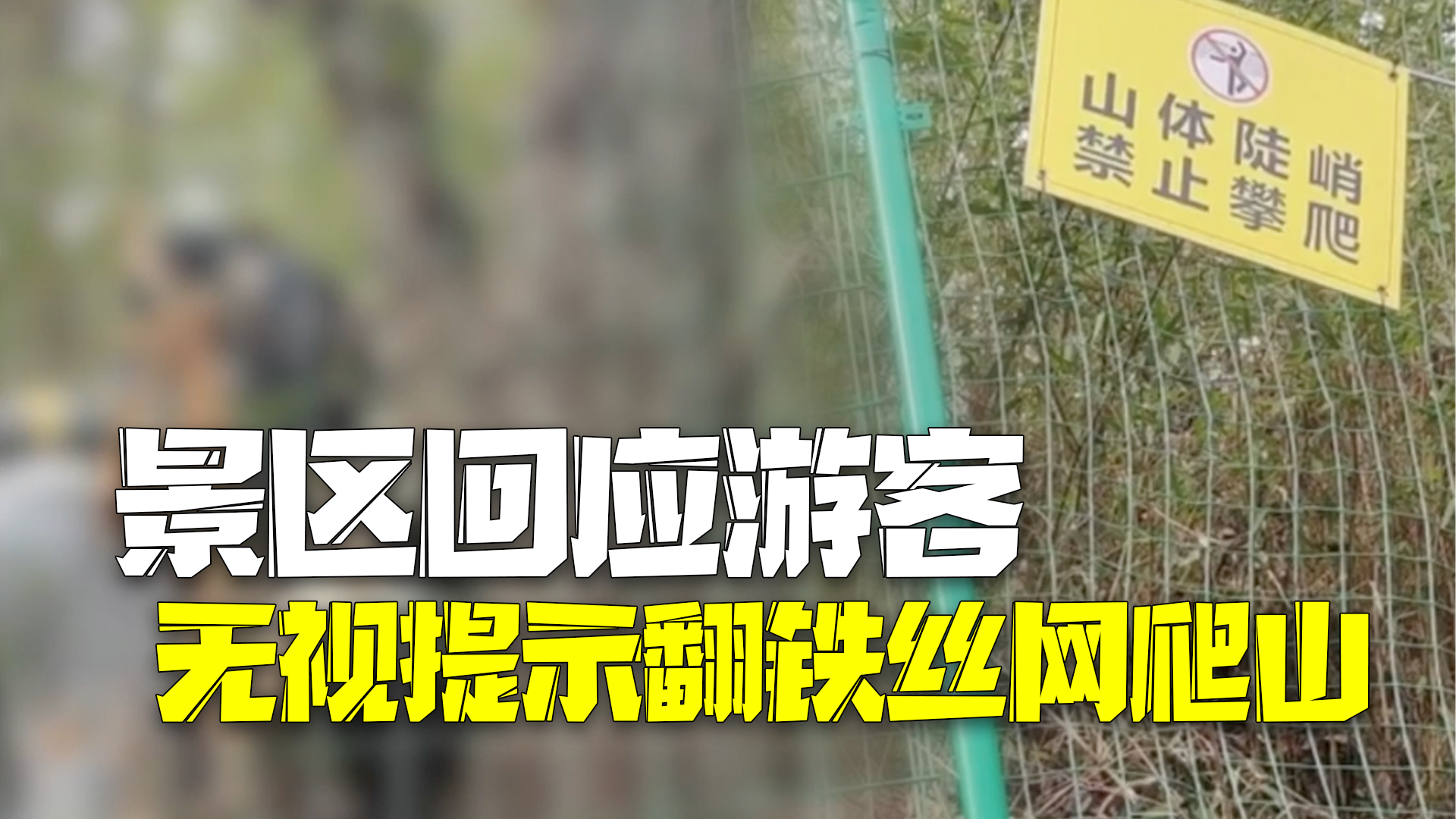 景区回应游客无视警示牌翻铁丝网爬山拍风景：屡劝不听，还投诉我们